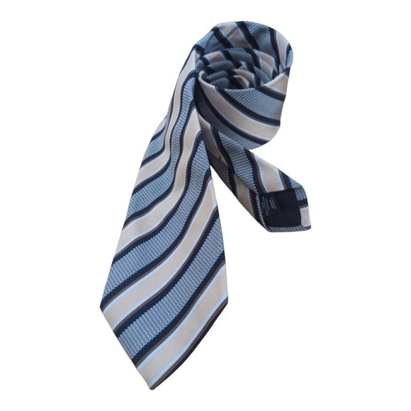 CORNELIANI Current Gray Striped Silk Tie ITALY 59"/ 3.5" EC - Picture 3 of 6